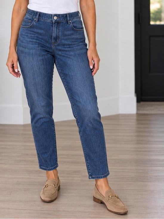 J. Jill Denim - J. Jill Denim Relaxed Ankle Pull‎ On Jean Large Tall Stretch Minimalist Casual